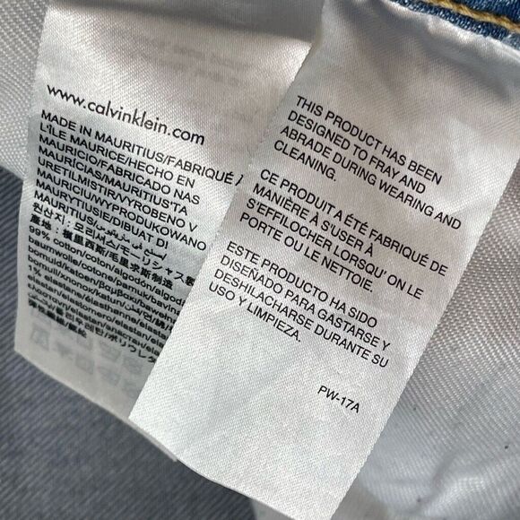 Calvin Klein Jeans Mid Rise Slim Light Wash Womens 26x30 Stretch Ripped Knee - Picture 8 of 9